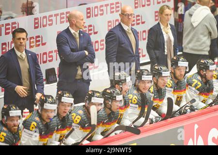 Helsinki, Finnland. 24.. Mai 2022. Im Spiel DEUTSCHLAND - SCHWEIZ 3-4 nach Elfmeterschießen IIHF EISHOCKEY WELTMEISTERSCHAFT Gruppe A in Helsinki, Finnland, 24. Mai 2022, Saison 2021/2022 © Peter Schatz / Alamy Live News Stockfoto