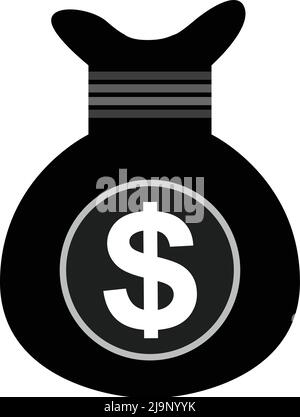 Geldbeutel-Symbol und Dollar-Symbol. Auf weißem Hintergrund Stock Vektor