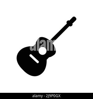 Symbol Gitarre. Auf weißem Hintergrund Stock Vektor
