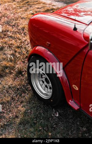 Red Classic Mini Cooper Stockfoto