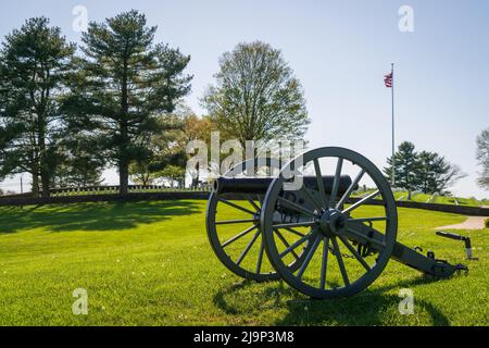 Weaponery auf dem Schlachtfeld von Mill Springs Stockfoto