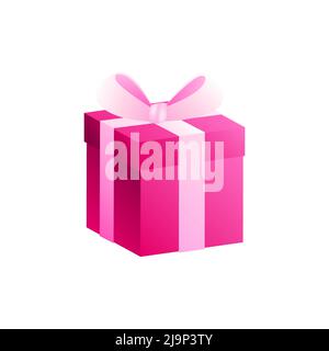 Pinke Geschenkschachtel. 3D Grafikelement. Vektorgrafik Stock Vektor
