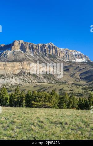 Schloss Riff entlang der felsigen Berg in der Nähe von Choteau, montana Stockfoto