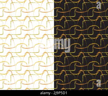 Geometrisches, farbenfrohes Nahtmuster. Handgezeichnete Doodle Pinsel Rechteck, Kreis, Dreieck niedlichen Formen, gelb orange Töne Pastellfarbe, Geschlecht Stock Vektor