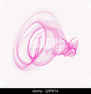 Abstrakte transparente Figur. Fliegende Flamme, Rauch, heller Nebel. Rosa Farbe Stockfoto