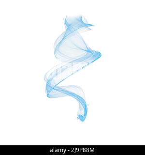 Abstrakte transparente Figur. Fliegende Flamme, Rauch, heller Nebel. Blaue Farbe Stockfoto