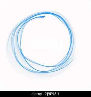 Abstrakte runde transparente Figur. Ring aus Licht, Schleier, Rauch. Stockfoto