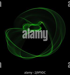 Abstrakte runde transparente Figur. Ring aus Licht, Schleier, Rauch. Stockfoto