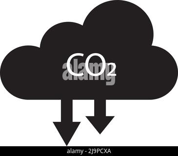 CO2, Kohlendioxid-Symbol auf weißem Hintergrund.Educational Content Chemie und Biologie Studenten, Vektor-Illustration Stock Vektor