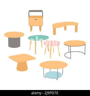Moderne Nachttische einfaches Set flaches Design Vektor Stock Vektor