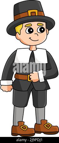 Thanksgiving Indianer Cartoon Clipart Stock Vektor