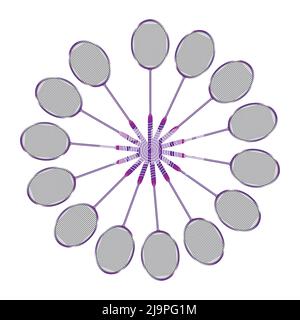 Vier Shuttle Fledermäuse Kreis Typ. Auf weißem Hintergrund Stock Vektor