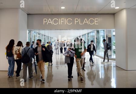 Pacific Place Einkaufszentrum in Admiralty, Hongkong. Stockfoto