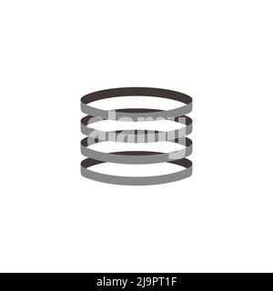 3D flache Bewegungen Ringe Schatten Metall Symbol Dekoration Vektor Stock Vektor