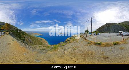 360 Grad Panorama Ansicht von Kreta, steile Küste