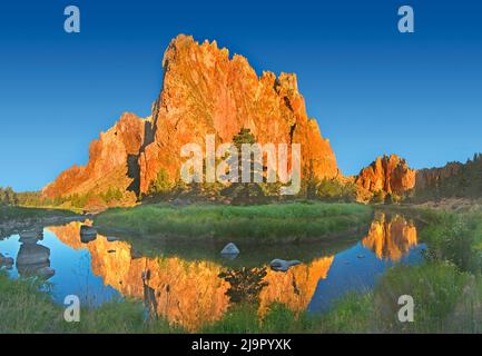 Crooked River in Smith Rock State Park, Oregon Stockfoto