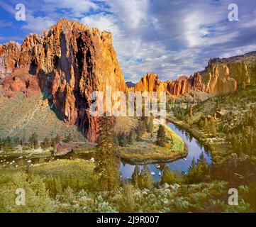 Crooked River in Smith Rock State Park, Oregon Stockfoto