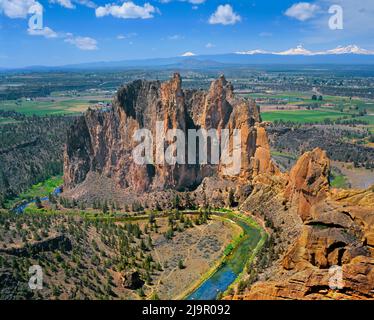 Crooked River in Smith Rock State Park, Oregon Stockfoto