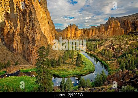 Crooked River in Smith Rock State Park, Oregon Stockfoto