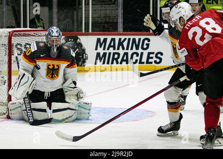 Ice Hall, Helsinki, Finnland, 24. Mai 2022, GRUBAUER Philipp (Deutschland) während der Eishockey-Weltmeisterschaft IIHF - Deutschland vs Schweiz - Eishockey Stockfoto
