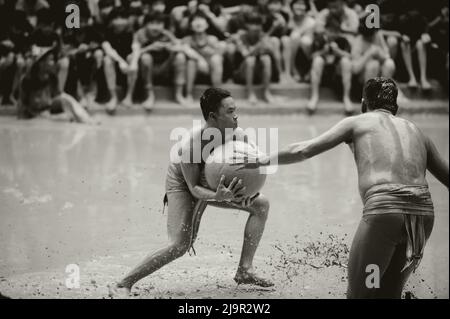 Schlammball Wrestling Festival in Vietnam Stockfoto