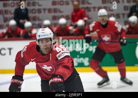 Ice Hall, Helsinki, Finnland, 24. Mai 2022, FORA Michael (Schweiz) während der IIHF Eishockey Weltmeisterschaft - Deutschland vs Schweiz - Eishockey Stockfoto