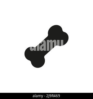 Schwarze Vektordarstellung von Knochen auf weißem Hintergrund isoliert. Symbol für Hundefutter. Vektor mit Knochen-Symbolen. Stock Vektor