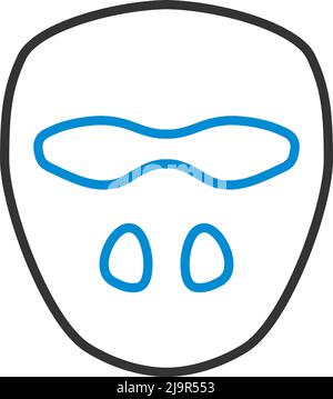 Symbol Für Cricket-Maske. Editierbare Fett Formatigte Kontur Mit Farbfüllungsdesign. Vektorgrafik. Stock Vektor