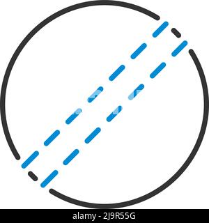 Cricket Ball-Symbol. Editierbare Fett Formatigte Kontur Mit Farbfüllungsdesign. Vektorgrafik. Stock Vektor