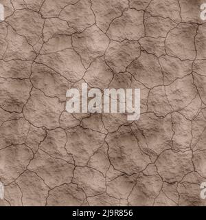 Cracked Brown Soil Nahtlose Kachelbare Textur Stockfoto