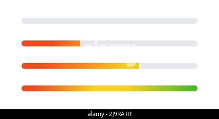 Ladebalken. Fortschrittsanzeige. Web-App-Interface-Element. Farbverlauf Linie eingestellt. Symbole laden. Web-Design-Elemente. Vektorgrafik Stock Vektor