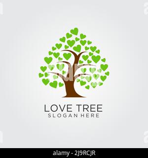 Love Tree Logo-Design Stock Vektor