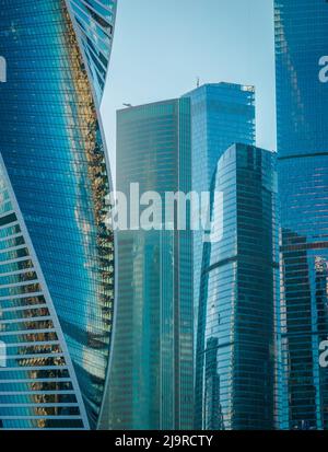 Moskau, Russland - 31. August 2015: Das Moscow International Business Center in Moskau. MIBC ist eines der größten Bauprojekte in Europa Stockfoto