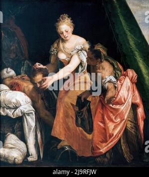 Judith und Holofernes, Ölgemälde auf Leinwand von Paolo Veronese, um 1580 Stockfoto