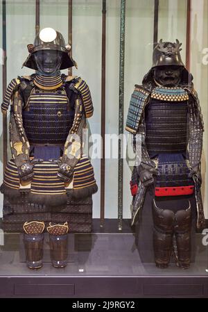 Venedig, Italien, das Museum für orientalische Kunst in Ca’ Pesaro, japanische Rüstung aus dem XVI. Jahrhundert Stockfoto