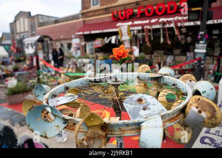 Minneapolis. 22.. Mai 2022. Das am 22. Mai 2022 aufgenommene Foto zeigt den George Floyd Square in Minneapolis, Minnesota, USA. Quelle: Liu Jie/Xinhua/Alamy Live News Stockfoto