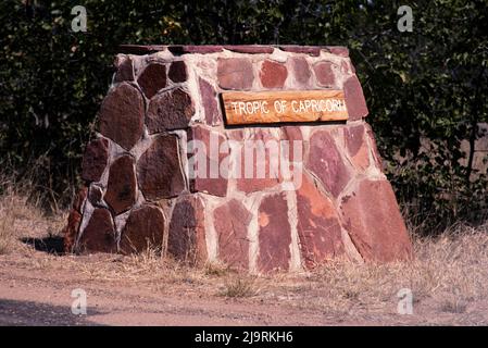 Tropic of Capricorn Monument, Kruger National Park, Südafrika, 1995 Stockfoto