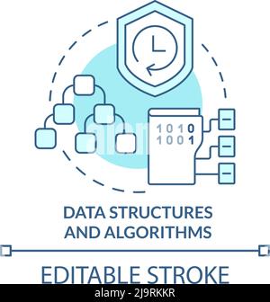 Datenstrukturen und Algorithmen türkisfarbenes Konzeptsymbol Stock Vektor