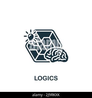 Symbol „Logik“. Monochromes Simple Science-Symbol für Vorlagen, Webdesign und Infografiken Stock Vektor