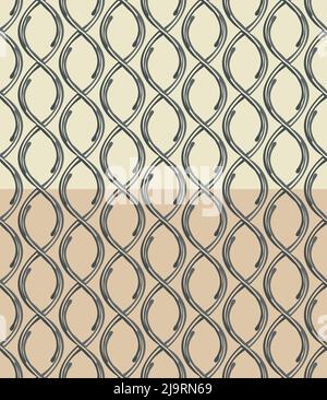 Ethno-Nahtloses Muster. Doodle, handgezeichnete Zierlinie, Pinselstrich mit schwarzer Tinte, geometrisches Raster. Vektor Stock Vektor