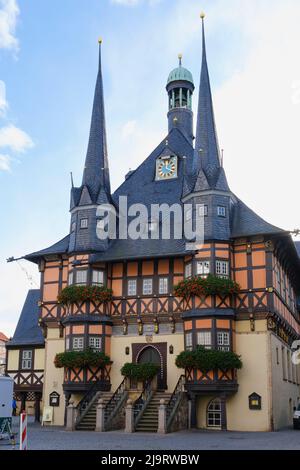 Rathaus von Wernigerode, Harz Stockfoto