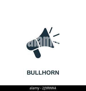 Bullhorn-Symbol. Monochromes, einfaches Success-Symbol für Vorlagen, Webdesign und Infografiken Stock Vektor