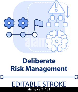 Vorsätzliches Risikomanagement hellblaues Konzeptsymbol Stock Vektor