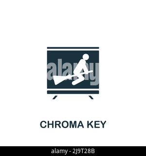 Chroma Key-Symbol. Einfaches Streaming-Symbol für Zeilenelemente für Vorlagen, Webdesign und Infografiken. Stock Vektor