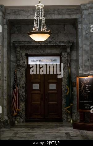 Olympia, WA, USA - 13. Aug 2021: Das Außenministerium im Olympia State Capitol Stockfoto