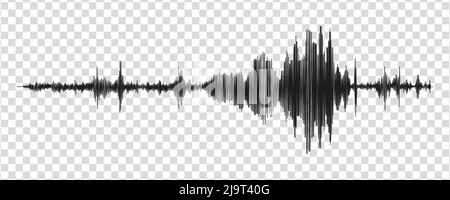 Seismograph-Messung oder Lie-Detektor-Grafik. Seismische Messungen mit Datensatz. Vektordarstellung isoliert auf transparentem Hintergrund Stock Vektor