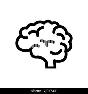 Farbe der Schablone für Gehirnsymbole kann bearbeitet werden. Symbol-Vektor-Zeichen des Gehirns auf weißem Hintergrund isoliert. Einfache Vektordarstellung des menschlichen Körperteils. Stock Vektor