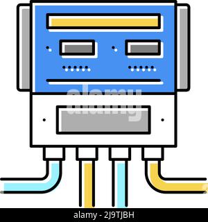Abbildung der Farbsymbole für die Überwachung von Schwimmbadanlagen Stock Vektor