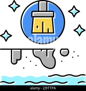 Pool Reinigung Dienstleistungen Farbe Symbol Vektor Illustration Stock Vektor