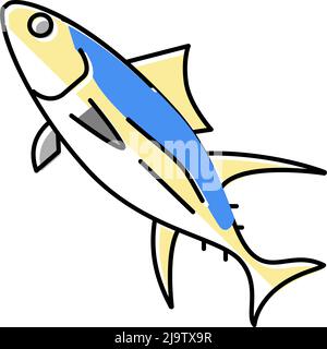 Abbildung des Symbols für gelbliche Thunfische Stock Vektor